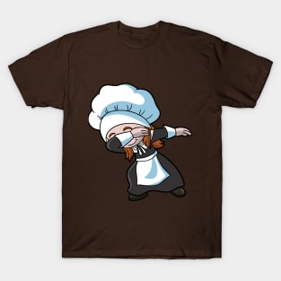 Thanksgiving Dabbing Pilgrim Girl Dab Dance Cute T-Shirt